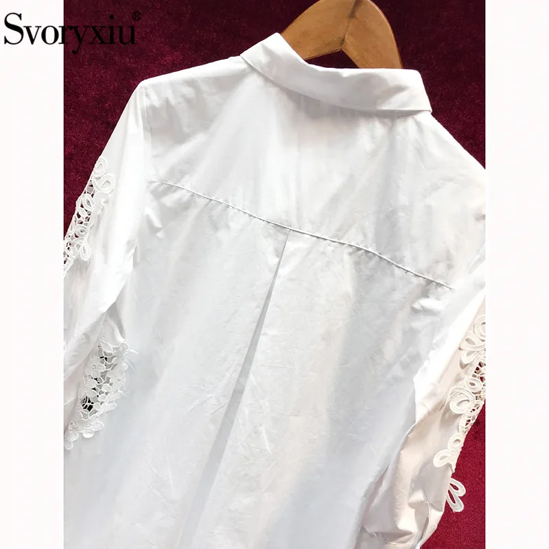 Svoryxiu, модное, дизайнерское, летнее, хлопковое, белое платье, женское, элегантное, с вышивкой, повседневное, свободное, Vestdios