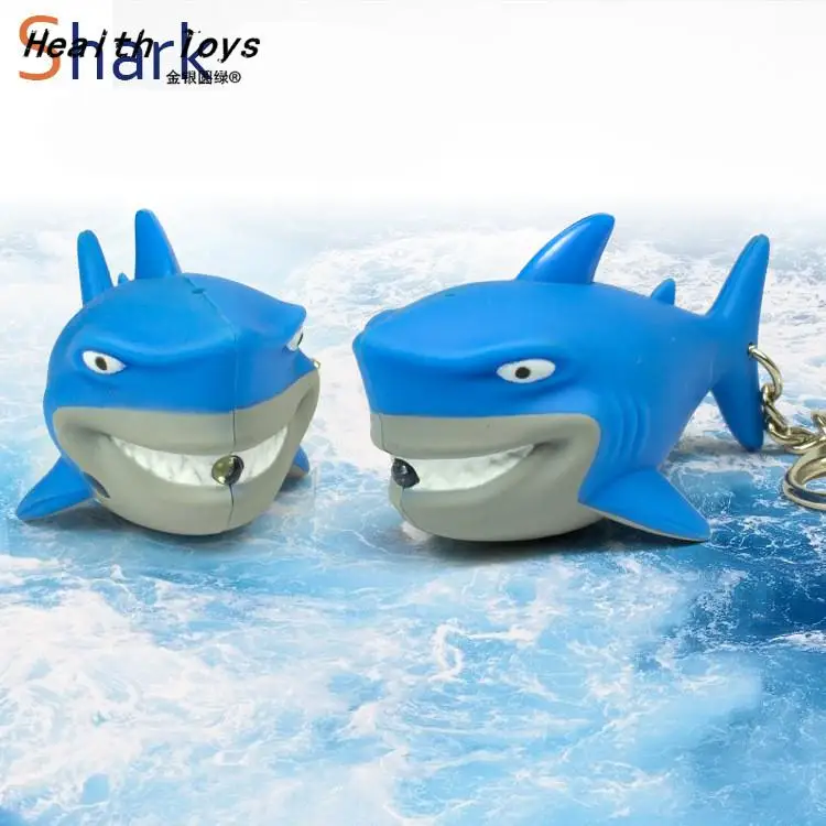 Мини фонарик Angry Shark светодиодный брелок со звуком для мужчин и женщин 1