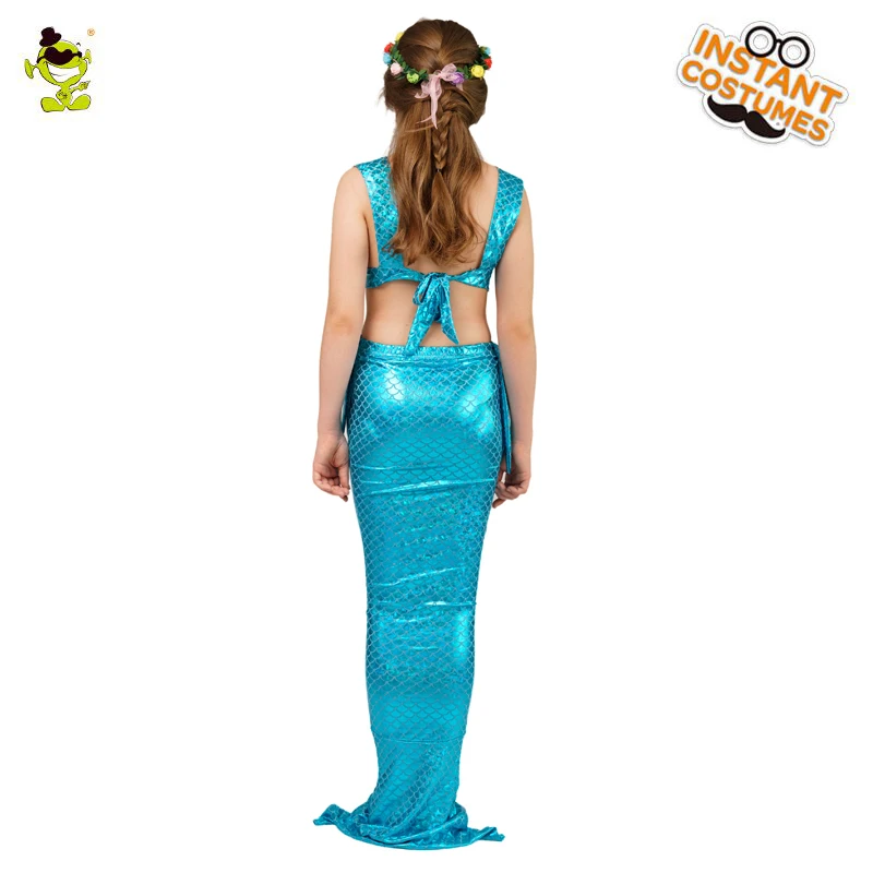 Женский костюм русалки с блестками голубой для косплея|Костюмы девочек| |