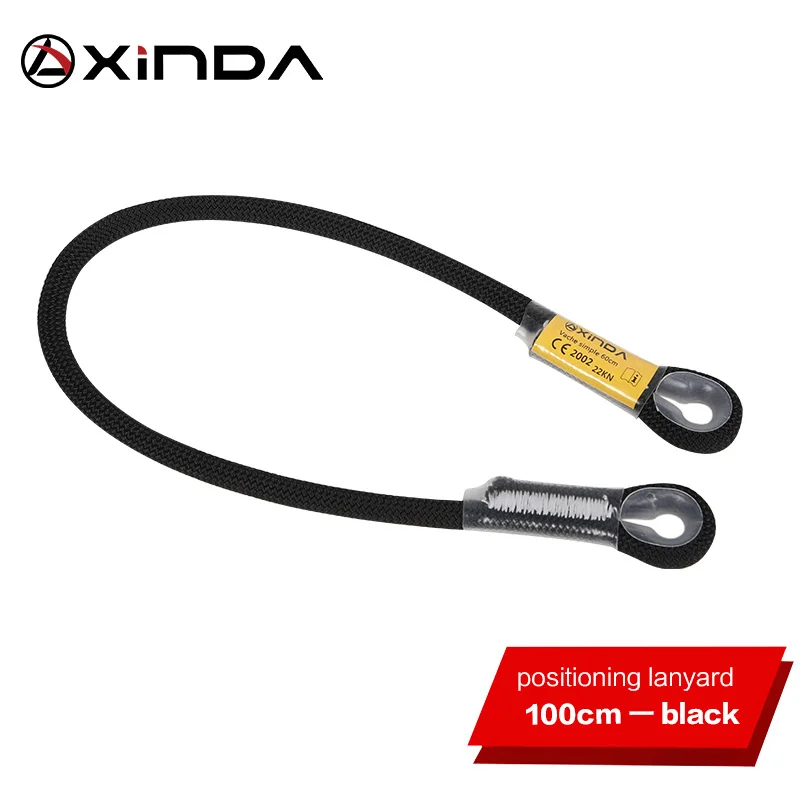 Black-100cm Xinda Профессиональный скалолазание 10,5 мм динамический строп защитный глаз к глаз слинг альпинизма оборудование - Цвет: Black-100cm