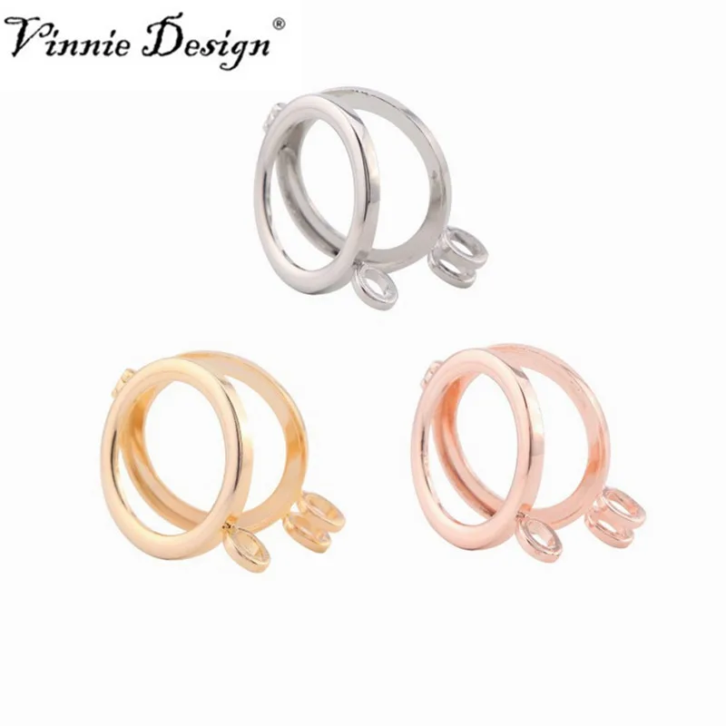 Винтажный дизайн ювелирных изделий Серебряное золото розовое рамка с подвеской