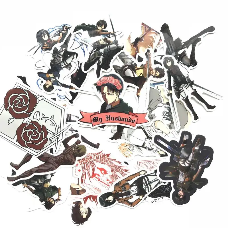 21 Шт. Атака на Титана Микаса Леви Эрен Игры Аниме Наклейка бомба Чемодан