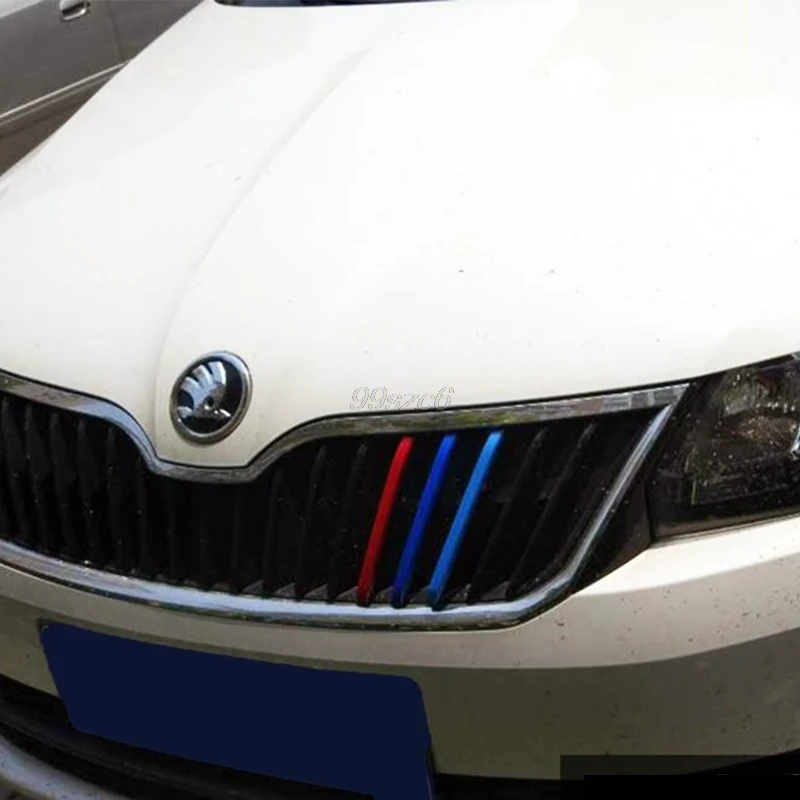 3D Автомобильные Передние решетки отделка спортивные полосы крышка для Skoda Rapid
