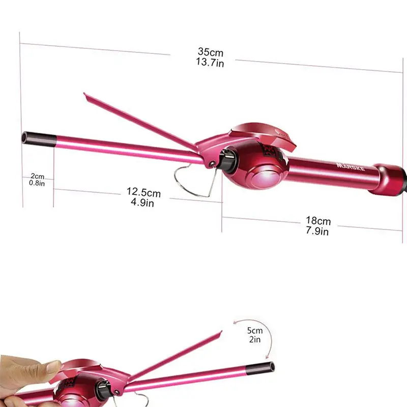 MARSKE Hair Curler Iron Curling Wand Professional Super Tourmaline Ceramic Barrel Small Slim Tongs for Short and Lo | Красота и