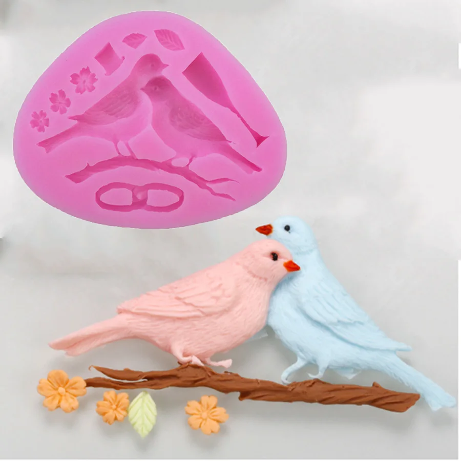 1 шт любовь в форме птиц пищевой силиконовый торт инструменты для кекса желе
