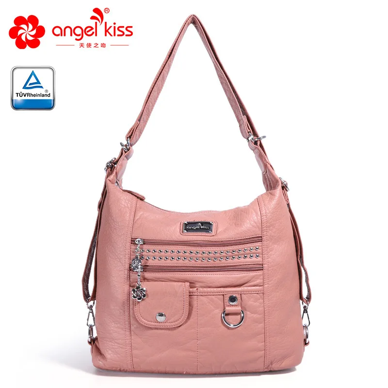 Pink Angelkiss женская сумка из искусственной кожи женские сумки большие кожаные дизайнерские большие сумки-шопперы для женщин летние сумки через плечо - Цвет: Pink