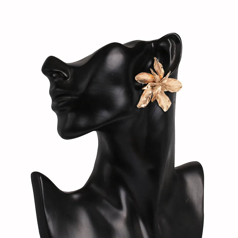 Женские серьги гвоздики с золотыми цветами Za хит продаж популярные панк