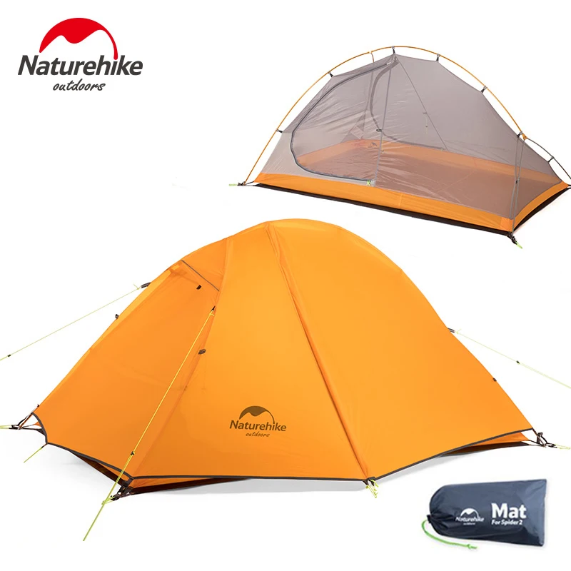 

Палатка Naturehike 20D туристическая двухслойная, силиконовая нейлоновая, двухслойная Алюминиевая, непродуваемая и водонепроницаемая, с сумкой д...