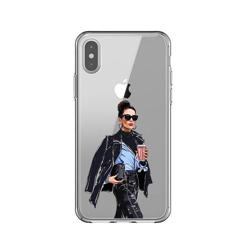 TPU VOGUE queen Princess Girl Female boss coffee Мягкий силиконовый чехол для телефона для iPhone 11 Pro Max 5S SE 6 6s 7 8 Plus X XS XR XS MAX - Цвет: TPU