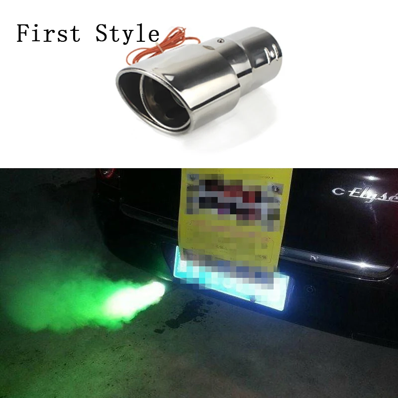 Green First Style Универсальный автомобильный распылитель, светильник, хвост, горло, выхлопные светодиоды, модифицированный пламенный модулятор, Стайлинг, spitfire, трубы, глушитель, 4 цвета - Цвет: Green First Style