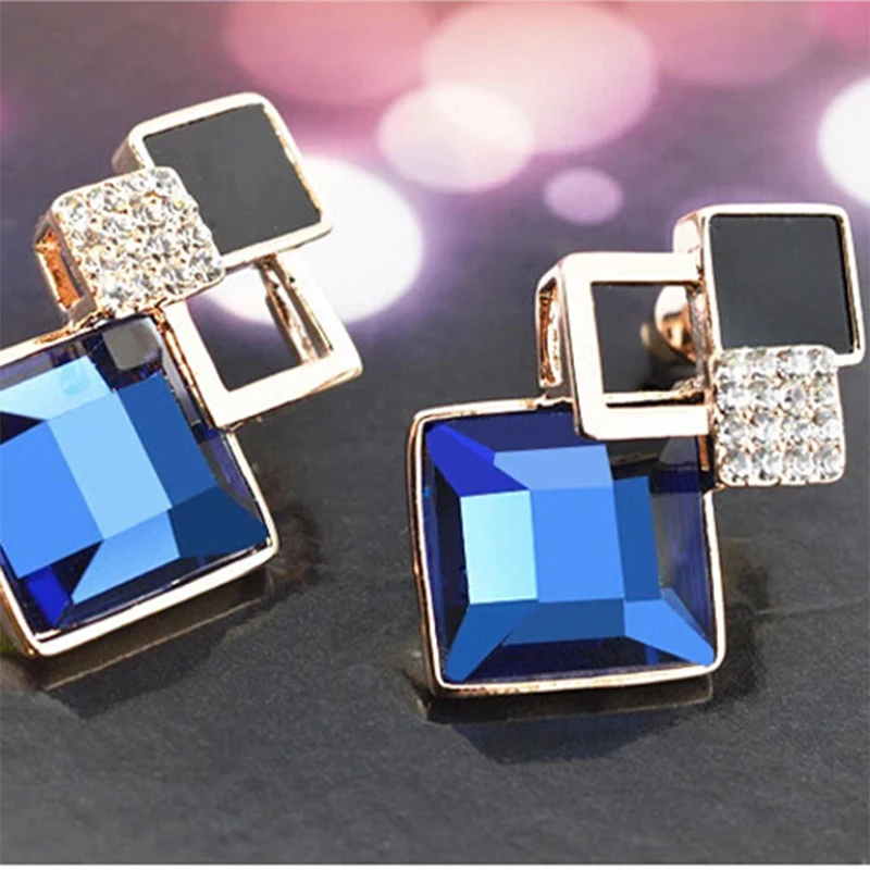 Горячие модные девушка геометрическая серьги кулон женщина синий заявление