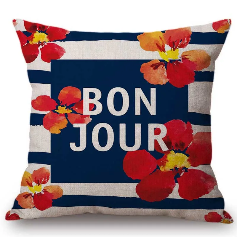 

Летняя декоративная подушка, искусственная фиолетовая Акварельная наволочка для подушки из хлопка и льна с принтом лилии и букв, цветов, украшение для дома