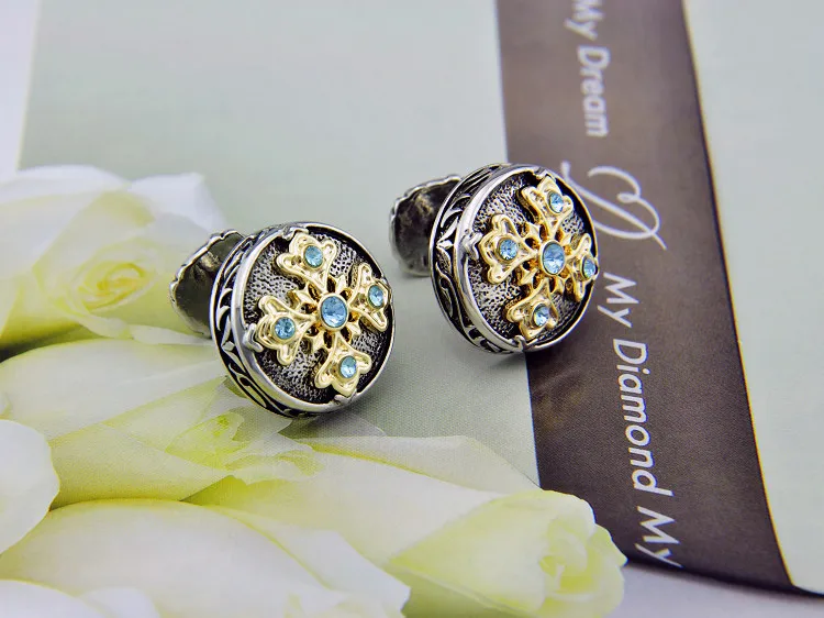 Спартанские тройские эпические запонки из белого золота с гальваническим