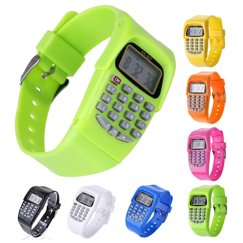 

Fashion Digital Casual Silicone With LED Sports watch For Kids Children Multifunction Calculator Relogio with Clock