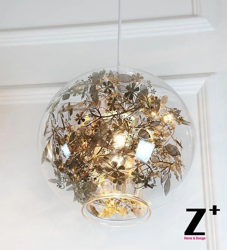 Глобус стекло нержавеющая лампа среда современный подвесной светильник