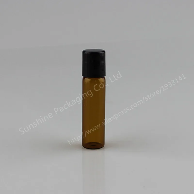 

500pcs 5ml amber roll on roller bottles for essential oils roll-on refillable perfume bottle deodorant containers with black lid