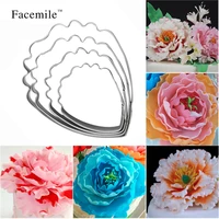 herbaceous peony flower stainless steel cookie cutters fondant cake decoration baking tools 4pcs set 51050 gift