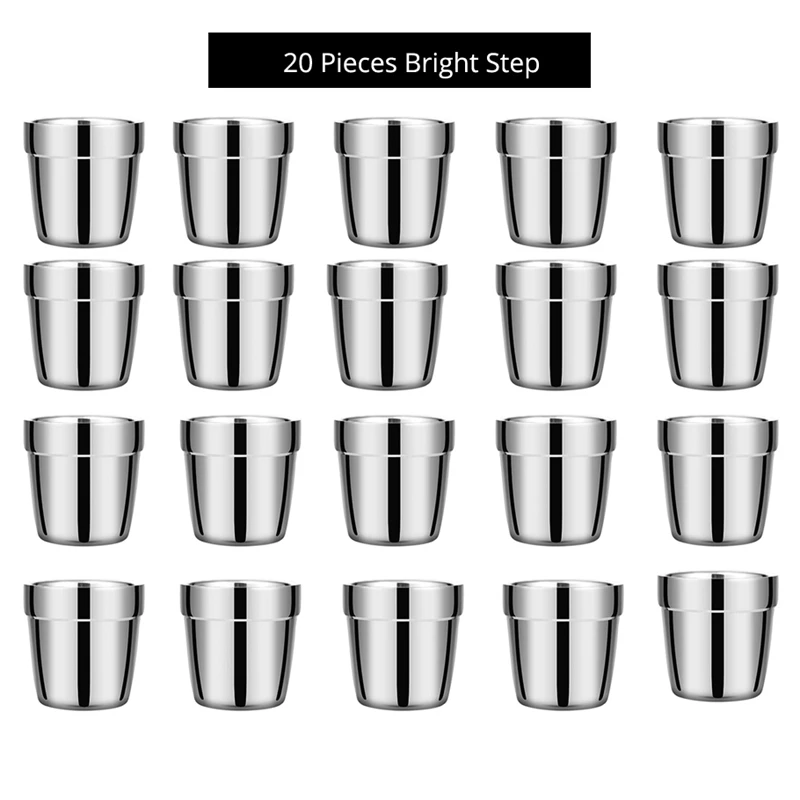 20Pcs Bright Step Unibird пивные кружки из нержавеющей стали, кофейная кружка, чайная чашка, 175 мл, бар, питьевая посуда для напитков, для путешествий, дома, вина, чашки, подарок 5/15/20 - Цвет: 20Pcs Bright Step