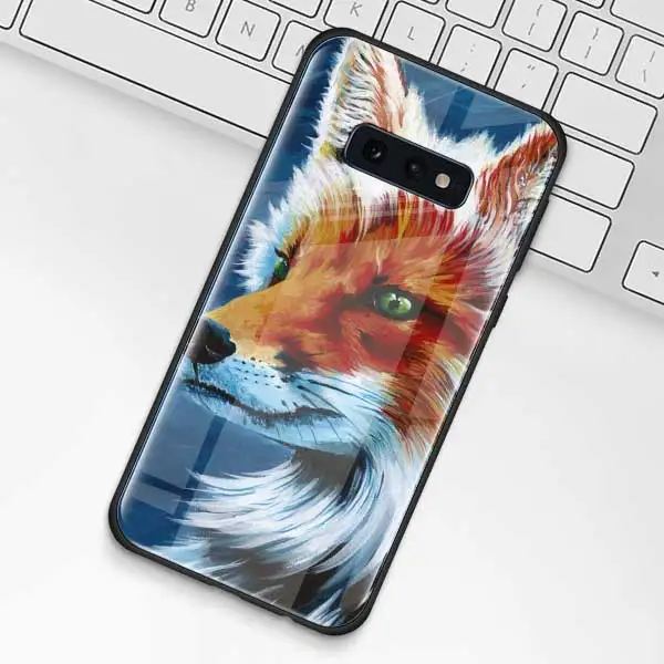 003 Чехол из закаленного стекла с изображением животных оленя льва для samsung Galaxy S10 S10e S9 S8 S10 Plus Note 9 A50 A30 - Цвет: 003