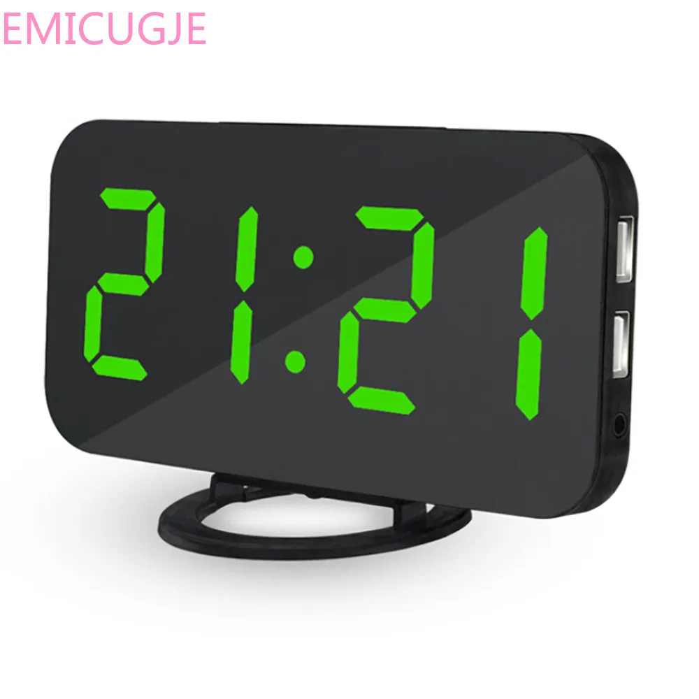 Электронный СВЕТОДИОДНЫЙ цифровой Настольный будильник с двойным usb портом для