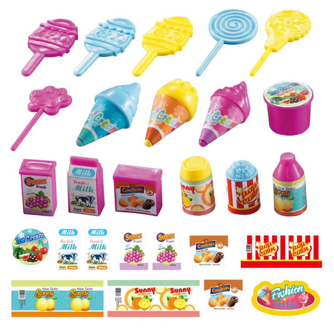 Surwish самодельный лед Cream Trolley Pretend Play Игрушка со звуком и свет для детей-мини-версия(с вращением