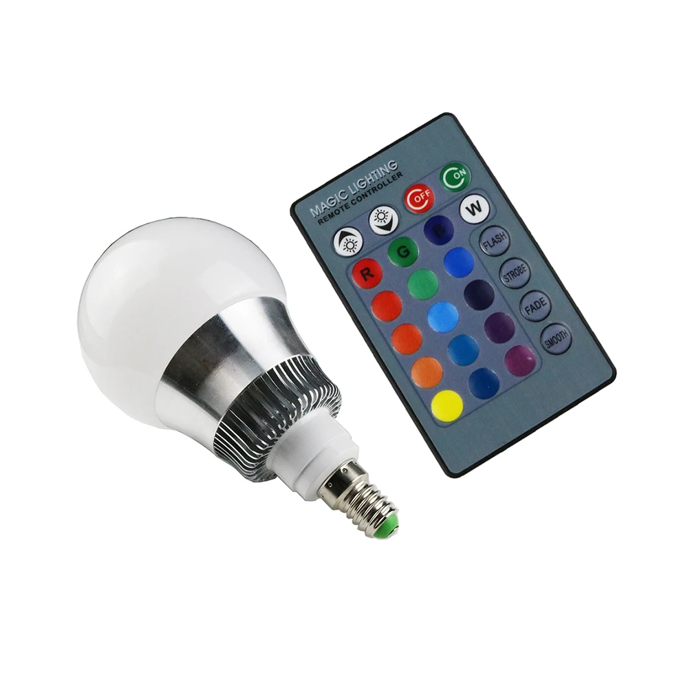 

RGB-лампа светодиодная с пультом дистанционного управления, E14, 10 Вт, 142*80 см