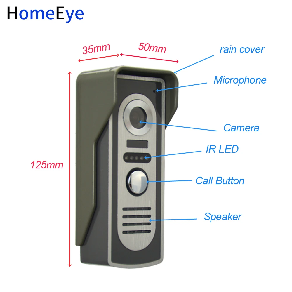 HomeEye 9 дюймов 4 Проводной видео телефон двери внутреннее ночное видение 1200TVL