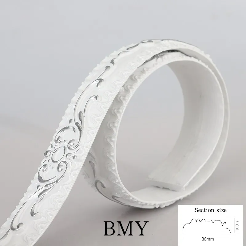 White silver Европейский ПВХ декоративная линия гостиной ТВ фон стены украшение полосы всего тела зеркало боковые полосы штукатурка celing линия - Цвет: White silver