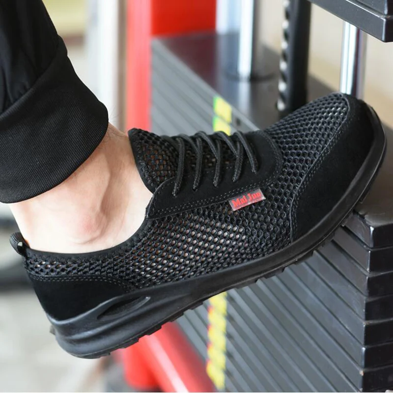 Мужская обувь для отдыха больших размеров удобная рабочая со стальным носком