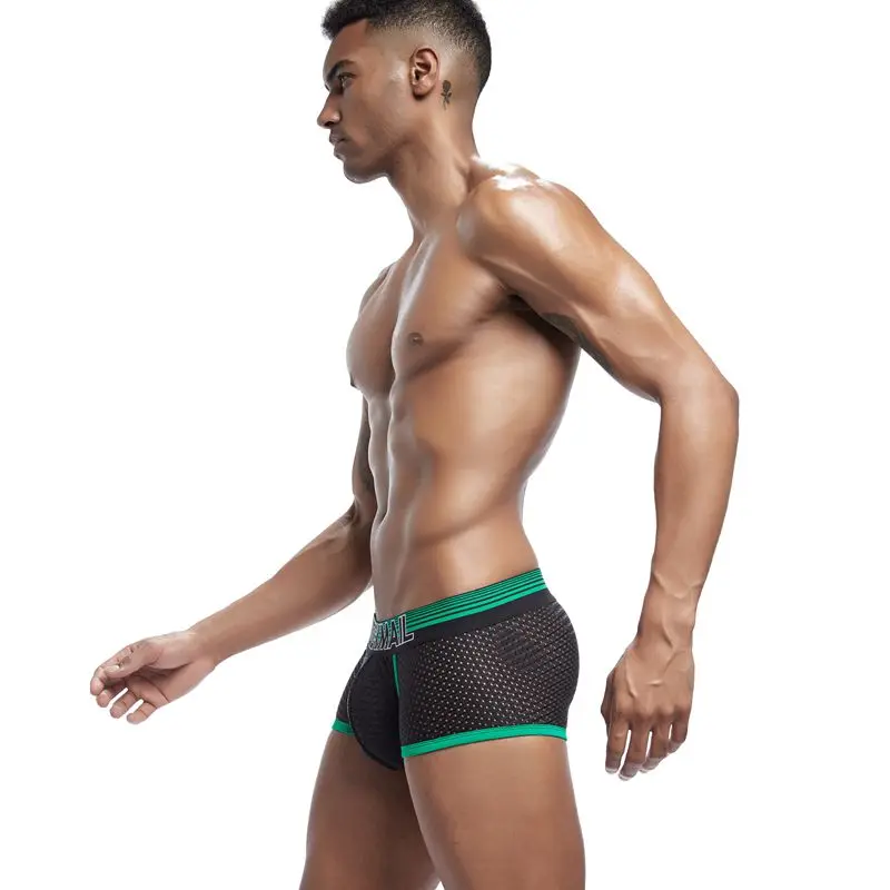 JOCKMAIL новые сексуальные мужские трусы боксеры дышащие сетчатые мужские боксеры мужские трусы Гей пенис мужские трусы мужские Трусы