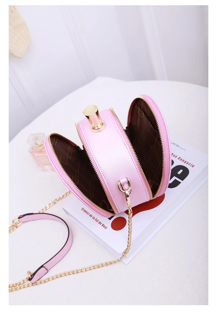 Кожаный мини-клатч с цепочкой и флаконом духов 2017 Женская сумочка модные