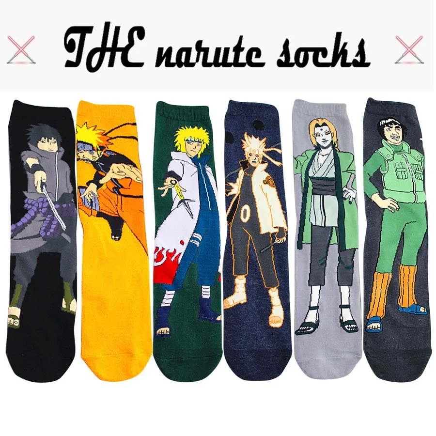 Японские Аниме Узумаки Наруто носки Tsunade Рок Ли новинка персонализированные на
