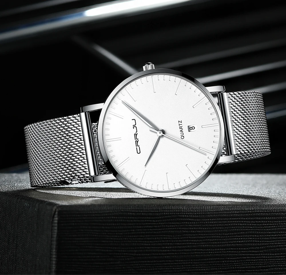 Часы наручные CRRJU Мужские кварцевые модные брендовые Роскошные