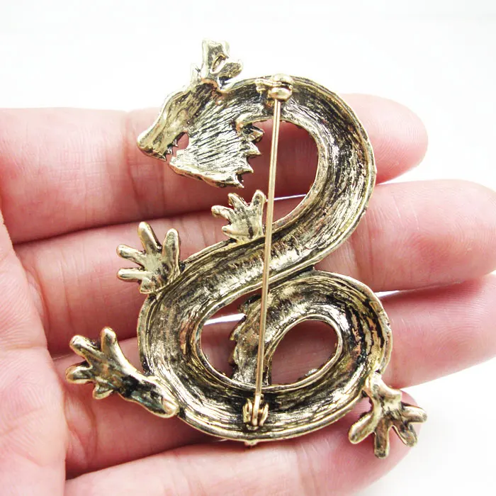 2018 новая брошь Vintage Dragon Брошь булавка в виде животного Multi color Rhinestone Crystal|animal