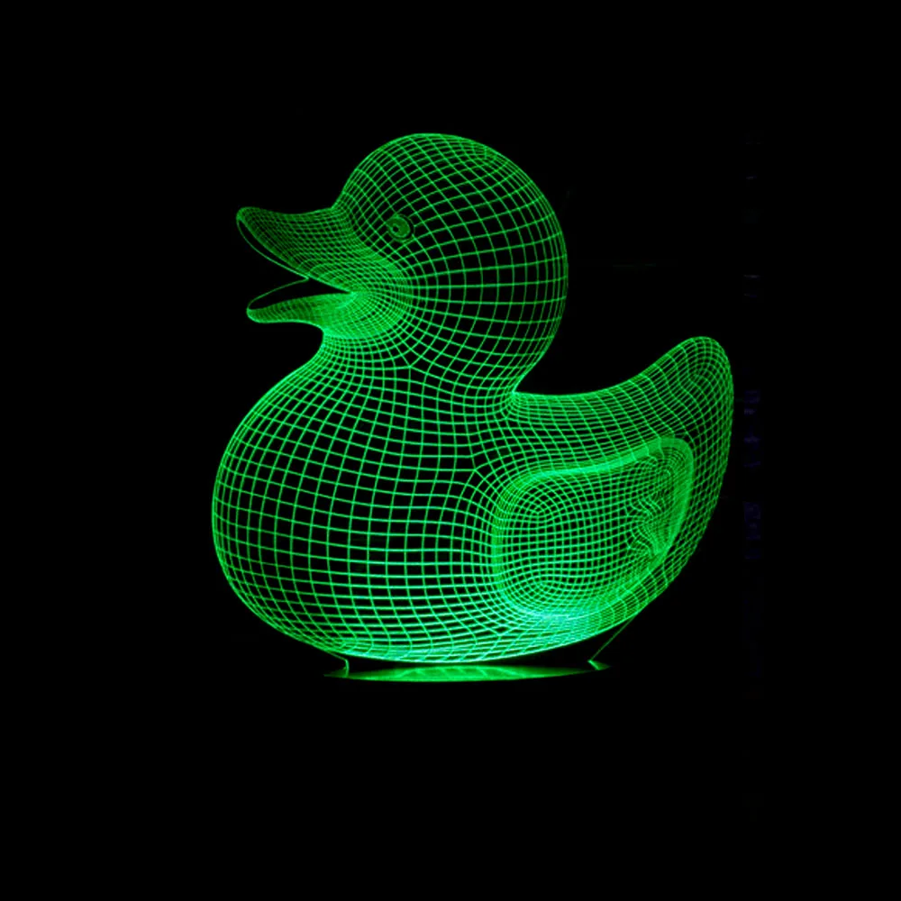 1 шт Акриловые Пластик светодиодный Цвет изменение светильник в виде утки