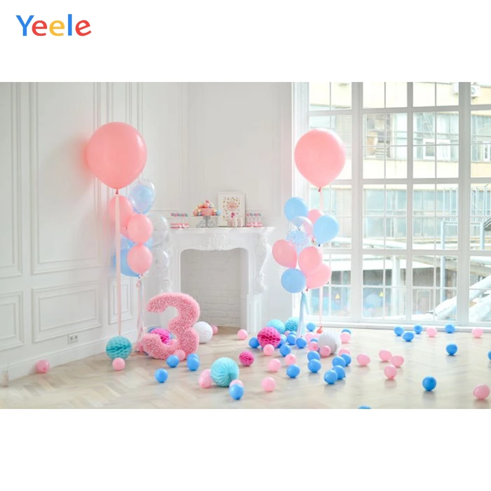 Фоны Yeele для студийной фотосъемки с изображением воздушных шаров камина 3 года