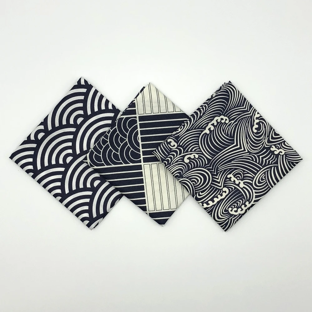 Японский стиль большой носовой платок хлопок /Furoshiki Япония Классическая традиционная волны облака сетки печатных 50 см/много использования