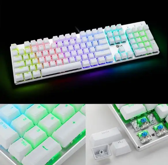 Белый DIY геймерские игровые колпачки для клавиш Crystal keycap 104 Стандартный ключ для поперечного вала механическая клавиатура для клавиатуры razer logitech - Цвет: Белый