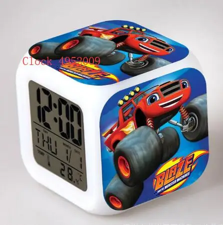 С принтом вспыш и чудо машинки Детская светодиодный Wake Up светильник цифровые