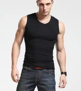 v neck black Мужская майка высокая гибкость тело компрессионный базовый слой Летний жилет без рукавов термо под топ тройники майка фитнес колготки - Цвет: v neck black