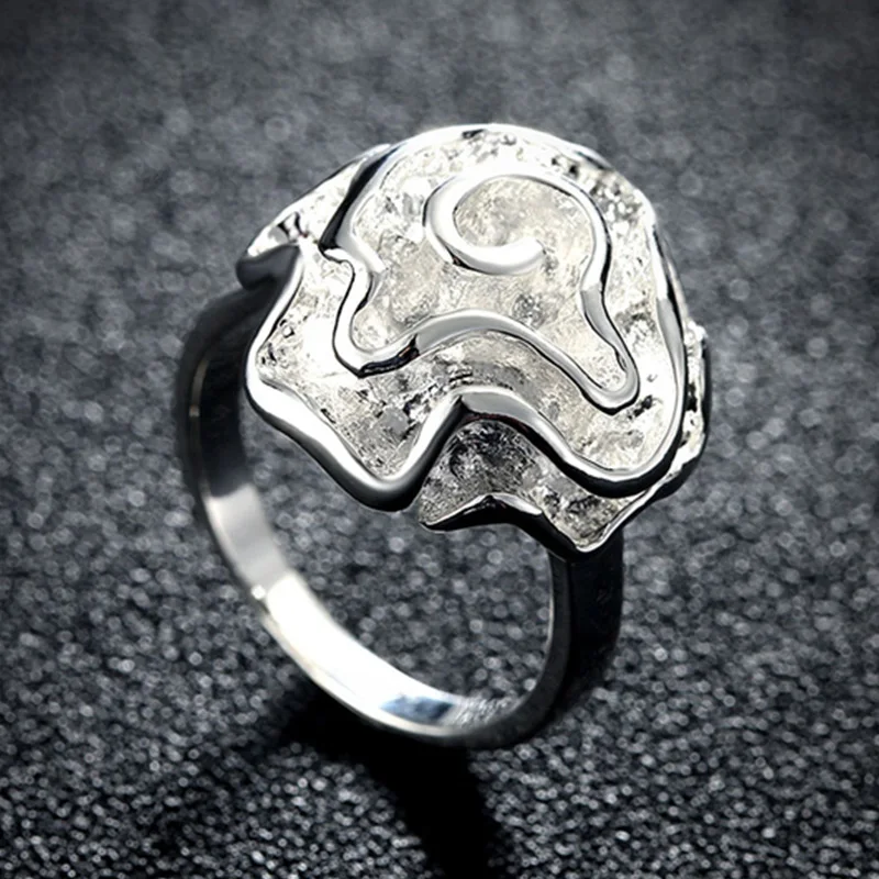 Женский комплект украшений с розовым цветком колье кольцо и серьги из серебра 925