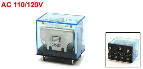 LY4N-J 110/120 В переменного тока катушка вольт 14 Pins 4PDT красный LED электромагнитное реле