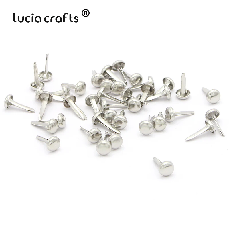 Lucia crafts 100 шт 6*12 мм металлический ремесленный круглый Скрапбукинг Украшение застежка Brads для декор обуви DIY аксессуары G0939
