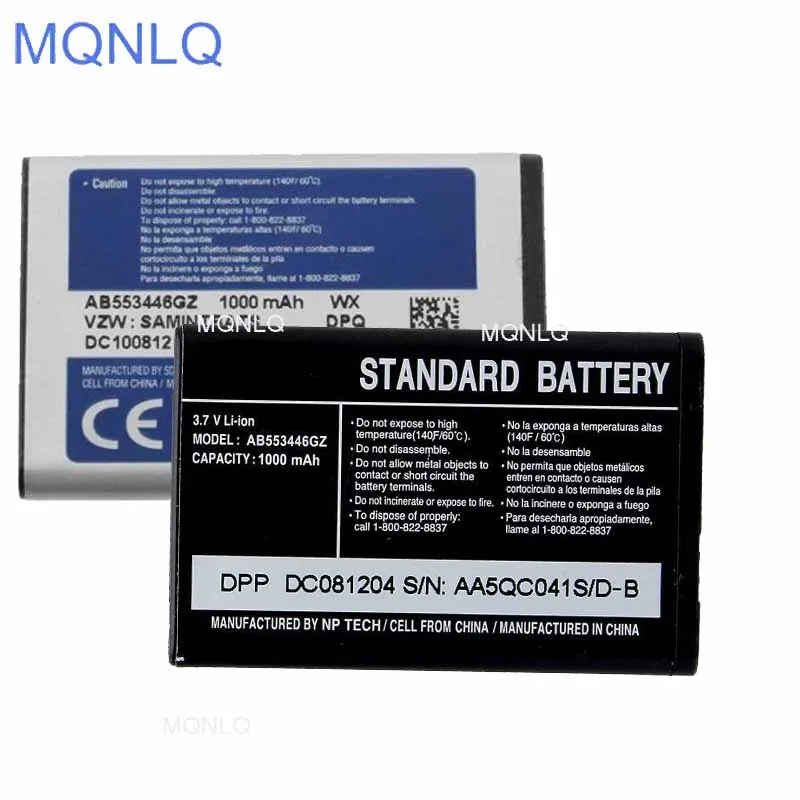 Аккумуляторы для Samsung AB553446GZ гладкие U350 Gusto U360 U430 A580|Аккумуляторы мобильных