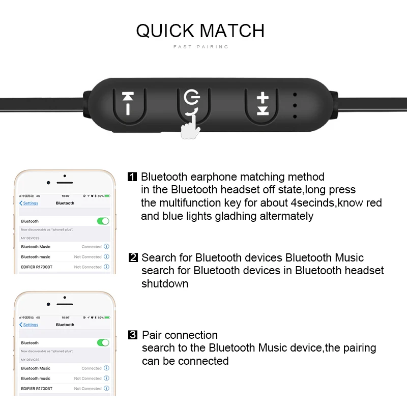 Спортивные беспроводные Bluetooth наушники S8 магнитные Беспроводные стереонаушники