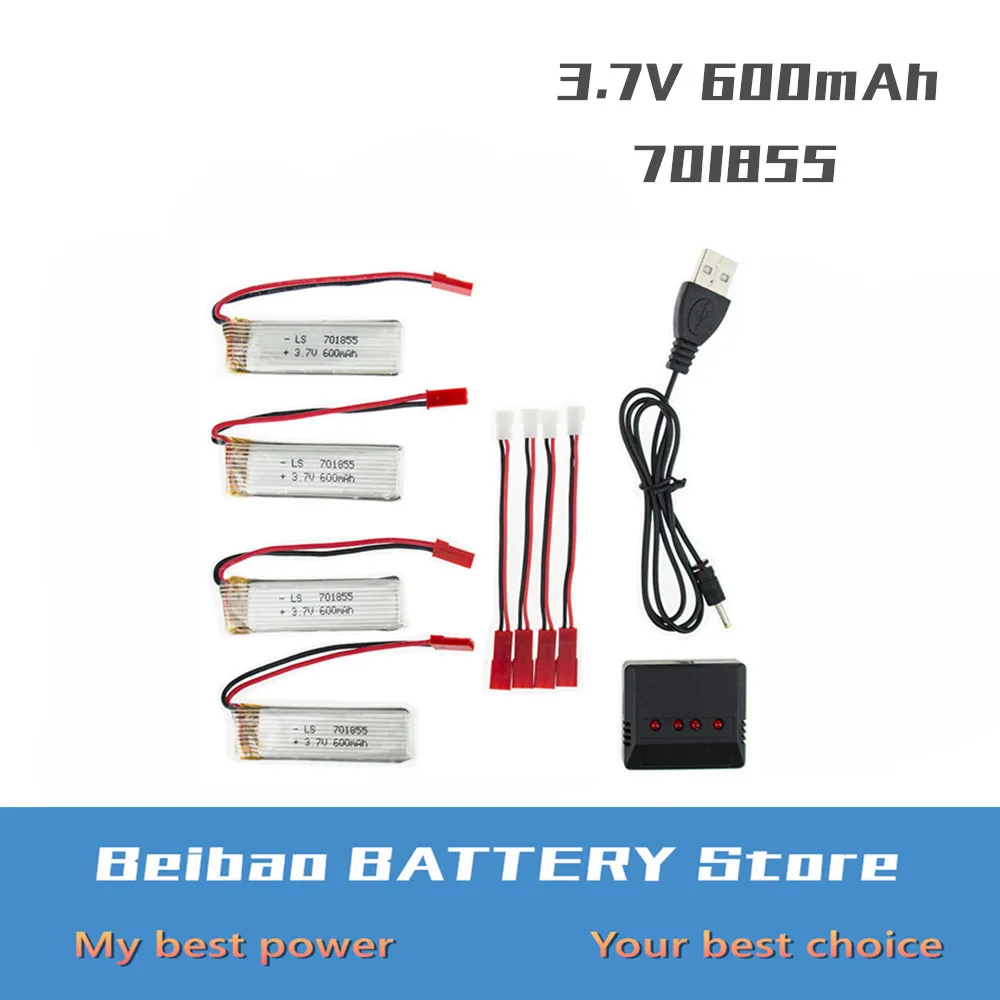 3 7 V 600mah Lipo батарея 4 шт и зарядное устройство для UDI u817 u817a u817c u818a syma s032 rc