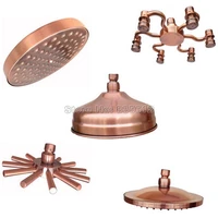 rainfall shower head antique red copper round shape shower heads bathroom rain shower head j041