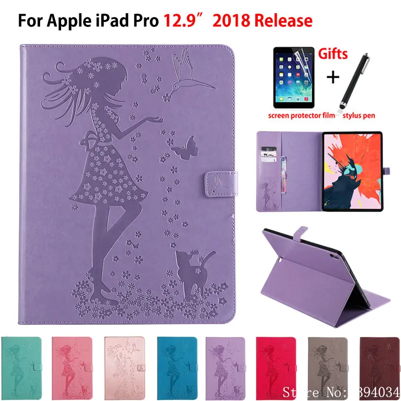 Чехол для iPad Pro 12 9 2018 чехол планшета Funda &quot2018 A1876 A2014 A1895 a1983. с тиснением девочки