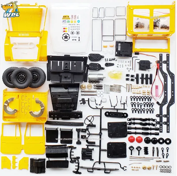 WPL C34KM Yellow WPL C34 K& C34KM 1:16 Toyota FJ40 4WD альпинистский внедорожник автомобиль с дистанционным управлением DIY аксессуары Модифицированная обновленная модель игрушки для мальчика - Цвет: WPL C34KM Yellow