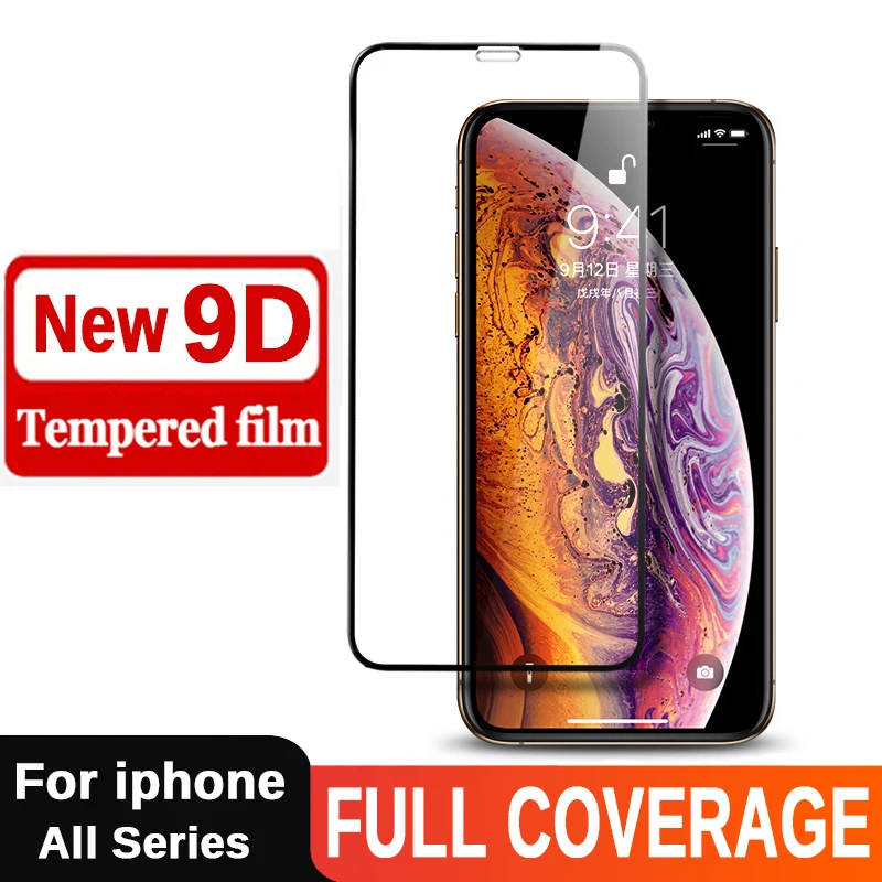 9D Защитное стекло для iPhone XR закаленное Защита экрана iPhonr 6 6s 7 8 Plus на aiphone X XS Max